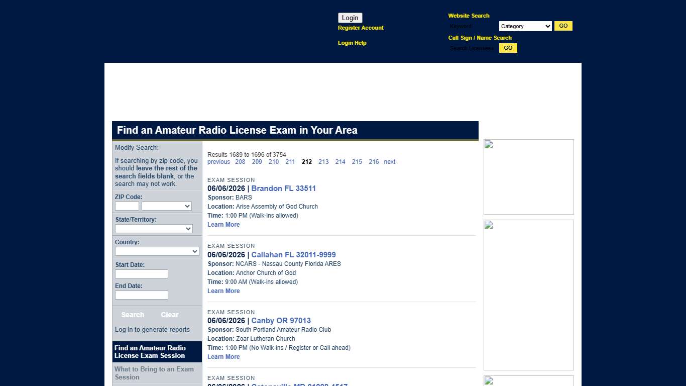 Find an Amateur Radio License Exam in Your Area